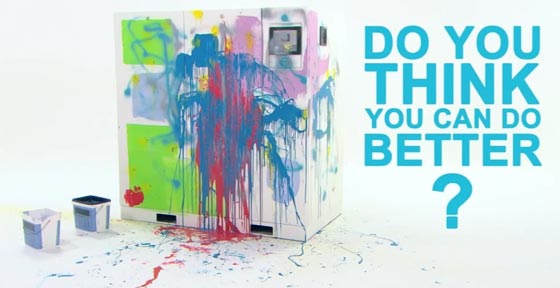 Image of an Atlas Copco compressor covered in paint