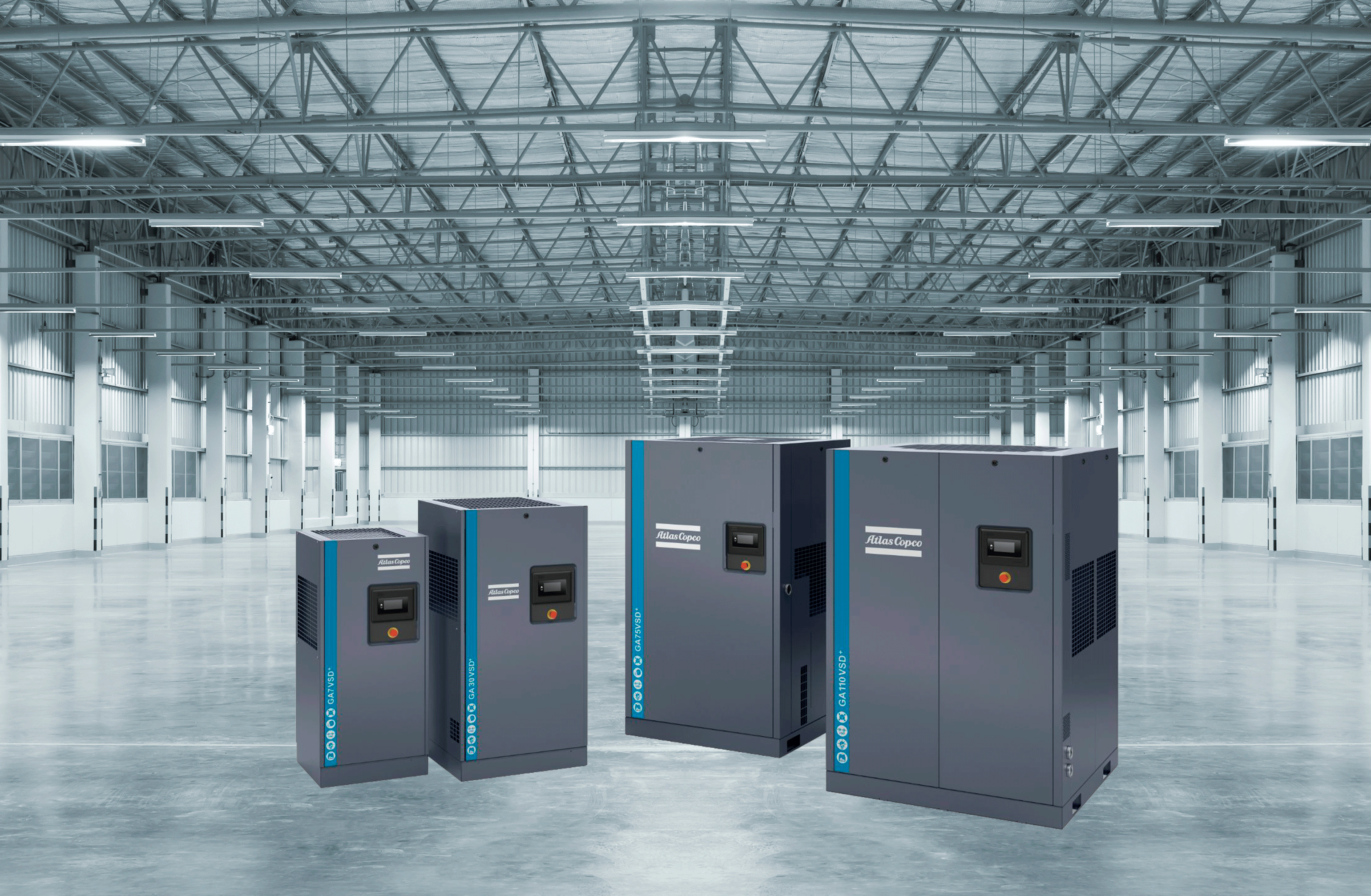 Atlas Copco Compressors Various Sizes