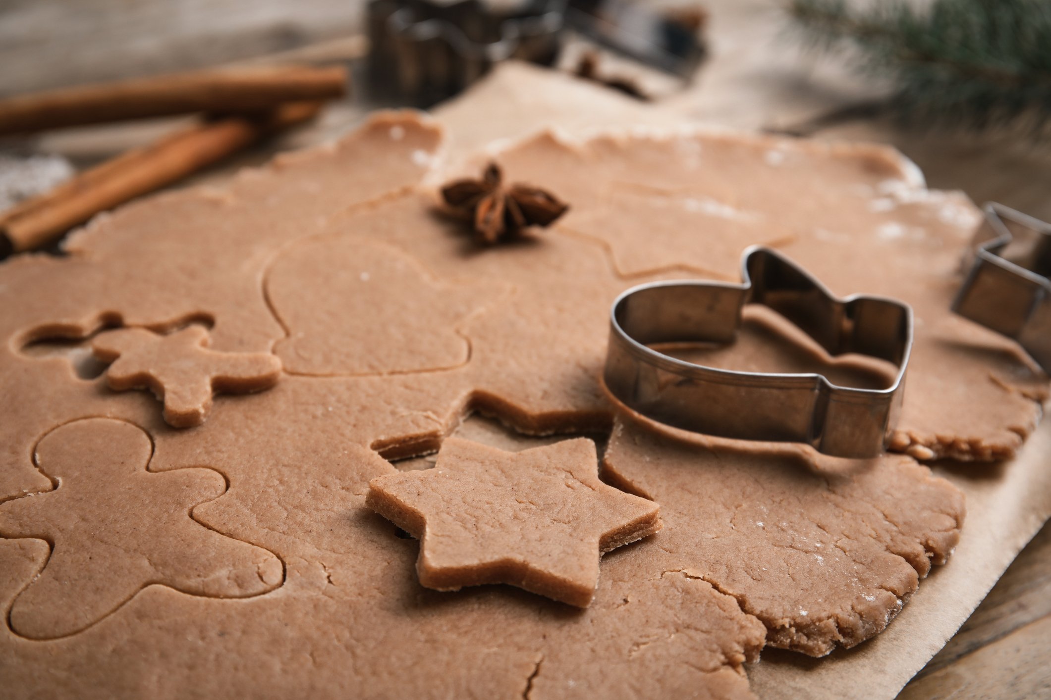 Gingerbread cookie cutouts